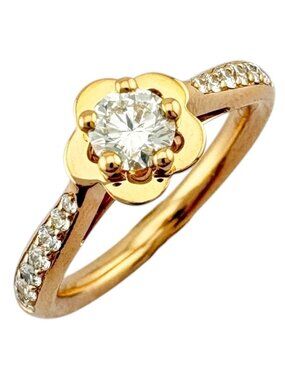 Chanel Camellia Ring 18k Gold Diamond